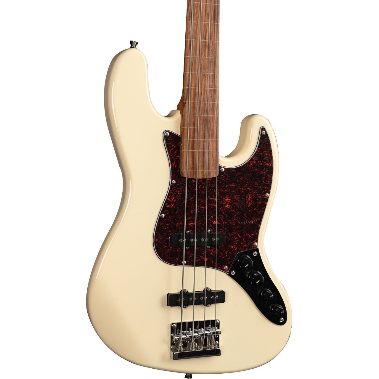 New Orleans NJA300FS Okoume Ağacı Vintage Bej Perdesiz Aktif Elektro Bass Gitar