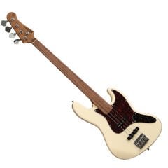 New Orleans NJA300FS Okoume Ağacı Vintage Bej Perdesiz Aktif Elektro Bass Gitar