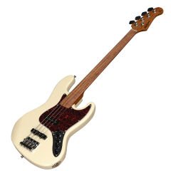 New Orleans NJA300FS Okoume Ağacı Vintage Bej Perdesiz Aktif Elektro Bass Gitar