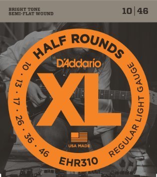 ELEKTRO GİTAR TEL SETİ, XL, HALF ROUNDS, REGULAR LIGHT GAUGE, 10-46, BRIGHT TONE, SEMI-FLAT WOUND