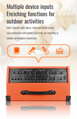 Takstar OP-8 Kablolu Mikrofonlu Şarjı Bluetoothlu Çantlı Aktif Monitör Turuncu Çoklu Enstruman Amfisi 200W