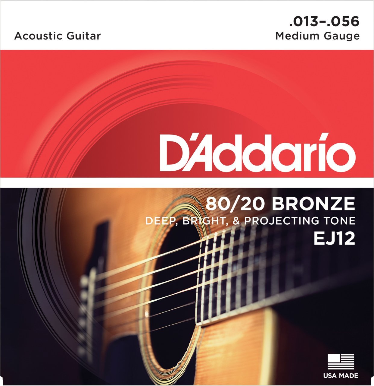 AKUSTİK GİTAR TEL SETİ, 80/20 BRONZE, MEDIUM GAUGE, 13-56, DEEP, BRIGHT & PROJECTING TONE