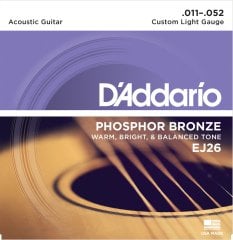 AKUSTİK GİTAR TEL SETİ, PHOSPHOR-BRONZE, CUSTOM LIGHT GAUGE, 11-52, WARM, BRIGHT & BALANCED TONE