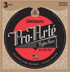 3'LÜ PAKET, KLASİK GİTAR TEL SETİ, PRO-ARTE, SILVERPLATED WOUND, CLEAR NYLON, NORMAL TENSION