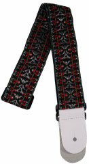 GİTAR ASKISI, HOOTENANNY 2 DESENLİ, NYLON DOKUMA, 89-150CM AYARLANABİLİR BOY, 50MM EN, SAĞLAM VE GÜVENLİ BEYAZ DERİ UÇLAR, AYAKTA BİLE KONFORLU KULL