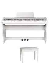 Valler S8 88 Tuşlu Dijital Piyano Portable Stage Beyaz Gülağacı ( Stand + Tabure + Kulaklık)