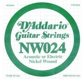 ELEKTRO VE AKUSTİK TEK TEL, (RE), NİCKEL WOUND, 0.024 GAUGE