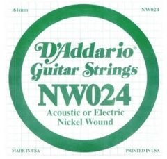 ELEKTRO VE AKUSTİK TEK TEL, (RE), NİCKEL WOUND, 0.024 GAUGE