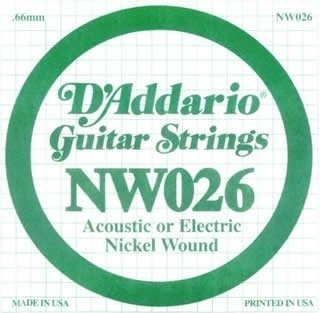 ELEKTRO VE AKUSTİK TEK TEL, (RE), NİCKEL WOUND, 0.026 GAUGE